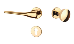 Klika na dveře AS - ORCHIDE - R 7S OLV - Mosaz leštěná lakovaná