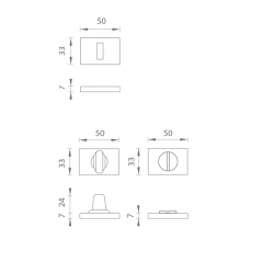 AS - ROZETA - RT 7S OC - Chrom lesklý