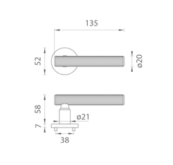 Klika na dveře AS - KERRIA - R 7S T - Titan