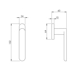 Klika na eurookno VM - DK - PURE - R BS - Černá matná (18)