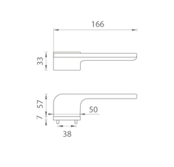Klika na dveře AS - LUPINA - RT 7S OC - Chrom lesklý