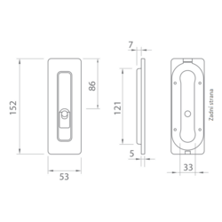 TI - Mušle na posuvné dveře - 4181 5S - WC OLV - Mosaz leštěná lakovaná (01)