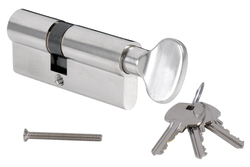 MP - Stavební cylindrická vložka - s knoflíkem AL ONS - Nikl broušený