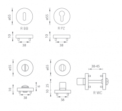 MP - ROZETA - R NP/OC - Nikl perla / chrom lesklý