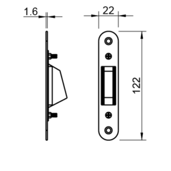 TI - Protiplech k magnetickému zámku CUM - Měď matná (186)