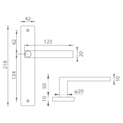 Klika na dveře MP - QUADRA - SH BS - Černá matná