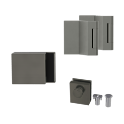 GK - PURISTO S - Sada (protikus, 3-díl. závěsy, zástrč dolní/horní) Kašmír šedá (77)