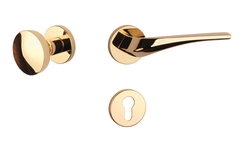 Klika na dveře AS - DALIA - R 7S OLV - Mosaz leštěná lakovaná