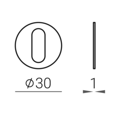 Rozeta ke klice VM - ROZETA - 1R OC - Chrom lesklý (39)