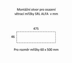 SRL - ALFA větrací mřížka šířka 60 x 500 mm Bílá komaxit