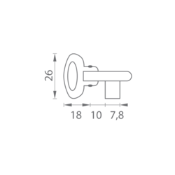 FT - Zalamovací klíč k zámku BB 60/50 - krátký OGS - Bronz česaný matný