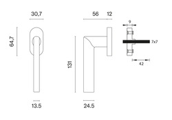 Klika na eurookno AT - DK - KALMIA - R WS - Bílá matná