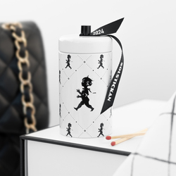 SN - DESIGNOVÉ ZÁPALKY V DÓZE Bílá lesklá / černý lesklý emblém