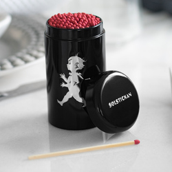 SN - DESIGNOVÉ ZÁPALKY V DÓZE Černá lesklá / stříbrný lesklý emblém