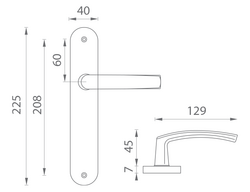 Klika na dveře BA - MIRA - S F4 - Bronz elox