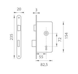VR - Zámek na dveře 72 BB - 035/186 NP - Nikl perla
