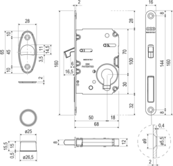 AGB - Set na posuvné dveře WAVE - HR PZ WS - Bílá matná