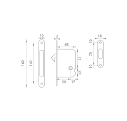 ATZ - Zámek na posuvné dveře 1171 WC BN - Broušená nerez