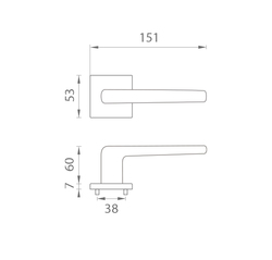 Klika na dveře AT - FUNKIA - HR 7S BS - Černá matná