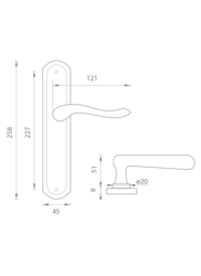 Klika na dveře MP - ROMEO - SO OGS - Bronz česaný matný