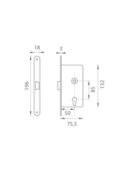AGB - Zámek na dveře MEDIANA EVOLUTION - PZ BS - Černá matná