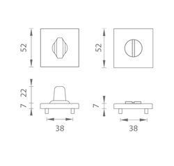 Rozeta ke klice AT - ROZETA - HR 7S BS - Černá matná