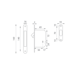 ATZ - Zámek na posuvné dveře 1175 BB BN - Broušená nerez