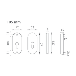 AXA - ROZETA BETA2 F6 - Inox elox