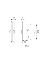 AGB - Magnetický zámek MEDIANA POLARIS - PZ OGS - Bronz česaný matný