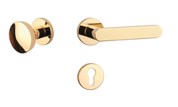 Klika na dveře AS - ALORA - R 7S OLV - Mosaz leštěná lakovaná