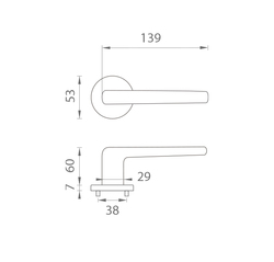 Klika na dveře AT - FUNKIA - R 7S OLV PVD - Mosaz leštěná lakovaná PVD