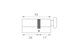 Stavební vložka MP - Cylindrická vložka s knoflíkem pro kování na sklo BS - Černá matná