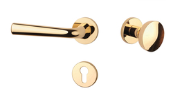 Klika na dveře AS - TULIPA - R 7S OLV - Mosaz leštěná lakovaná