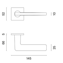 Klika na dveře AS - SETIA - HR 5S OLV - Mosaz leštěná lakovaná