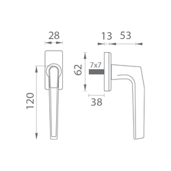 Klika na eurookno BA - DK - LUCIA - HR F8 - Nikl matný