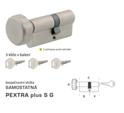 Bezpečnostní vložka DK - PEXTRA plus S G - s knoflíkem NP - Nikl perla