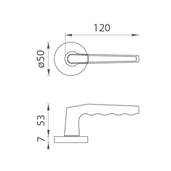 Klika na dveře BA - LUCIA - R F8 - Nikl matný