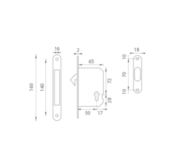 ATZ - Zámek na posuvné dveře 1173 PZ BN - Broušená nerez