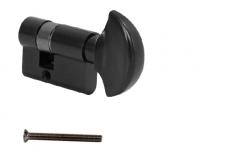 Stavební vložka MP - Cylindrická vložka s knoflíkem pro kování na sklo BS - Černá matná