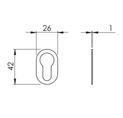 Rozeta ke klice VM - ROZETA - 1UOR BS - Černá matná (18)