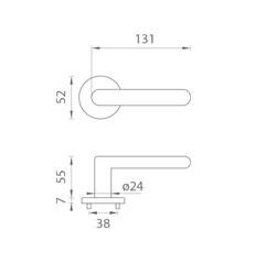 Klika na dveře AS - ALORA - R 7S NP - Nikl perla