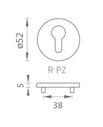 Rozeta ke klice TI - ROZETA - R 5S CUM - Měď matná (186)