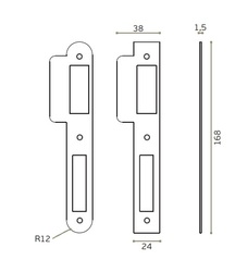 JNF - ZÁMEK PZ 72 IN.20.895.R BN - Broušená nerez