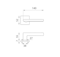 Klika na dveře AS - LUNARIA - HR 7S BS - Černá matná