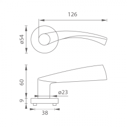 Klika na dveře MP - TORNADO - R BN - Broušená nerez