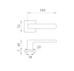 Klika na dveře AS - STELLA - HR 7S BS - Černá matná