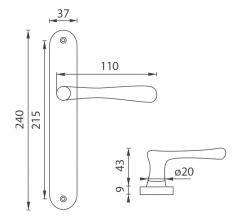 Klika na dveře NI - ELEGANT OLV - Mosaz leštěná lakovaná