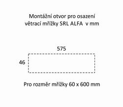 SRL - ALFA větrací mřížka šířka 60 x 600 mm Bílá komaxit