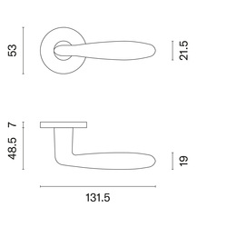 Klika na dveře AT - VERBENA - R 7S OCS - Chrom broušený