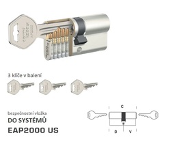 Bezpečnostní vložka DK - EAP2000 US NP - Nikl perla